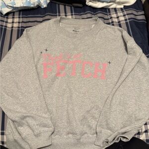 American Eagle Outfitters Mean Girls Gray Crewneck with Pink Print